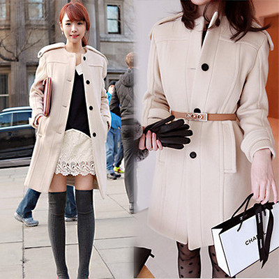 2013冬裝新款 韓版修身呢子大衣引領時尚潮流